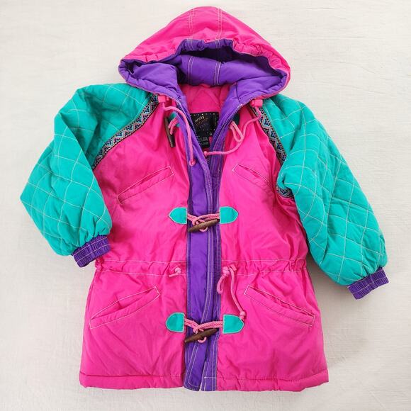 Vintage Color Block Hooded Coat kids 8